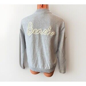 Bench Womens Gray Zip Hoodie Size L Embroidered Soft Athletic